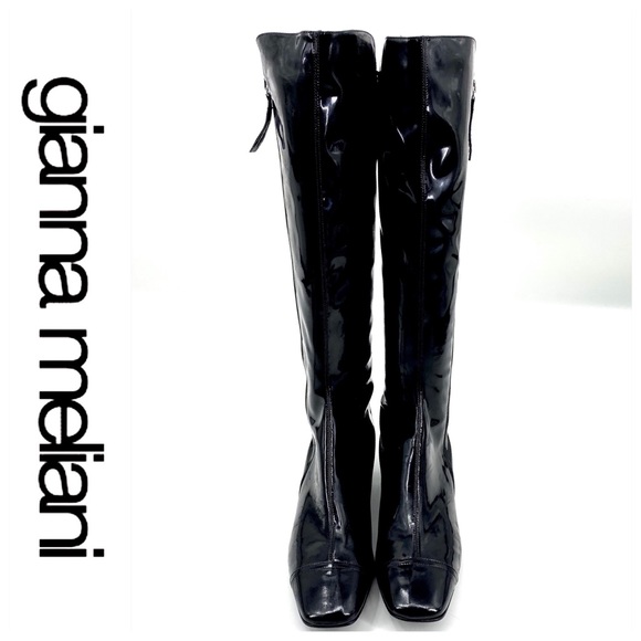💕SALE💕 Gianna Meliani Black Patent Boots - Picture 4 of 8